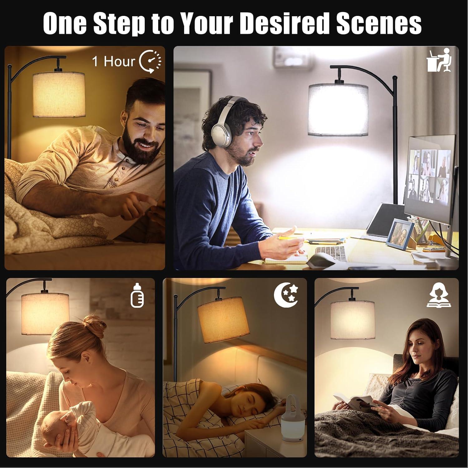 Lámpara de Pie LED Mukuxin 12W Dimmable con Control Remoto