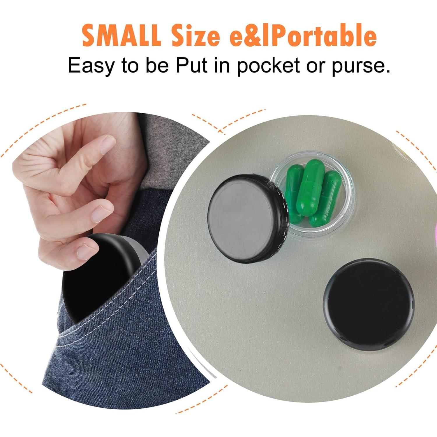 Organizador de Pastillas Dimeho 6 Piezas Portátil Negro