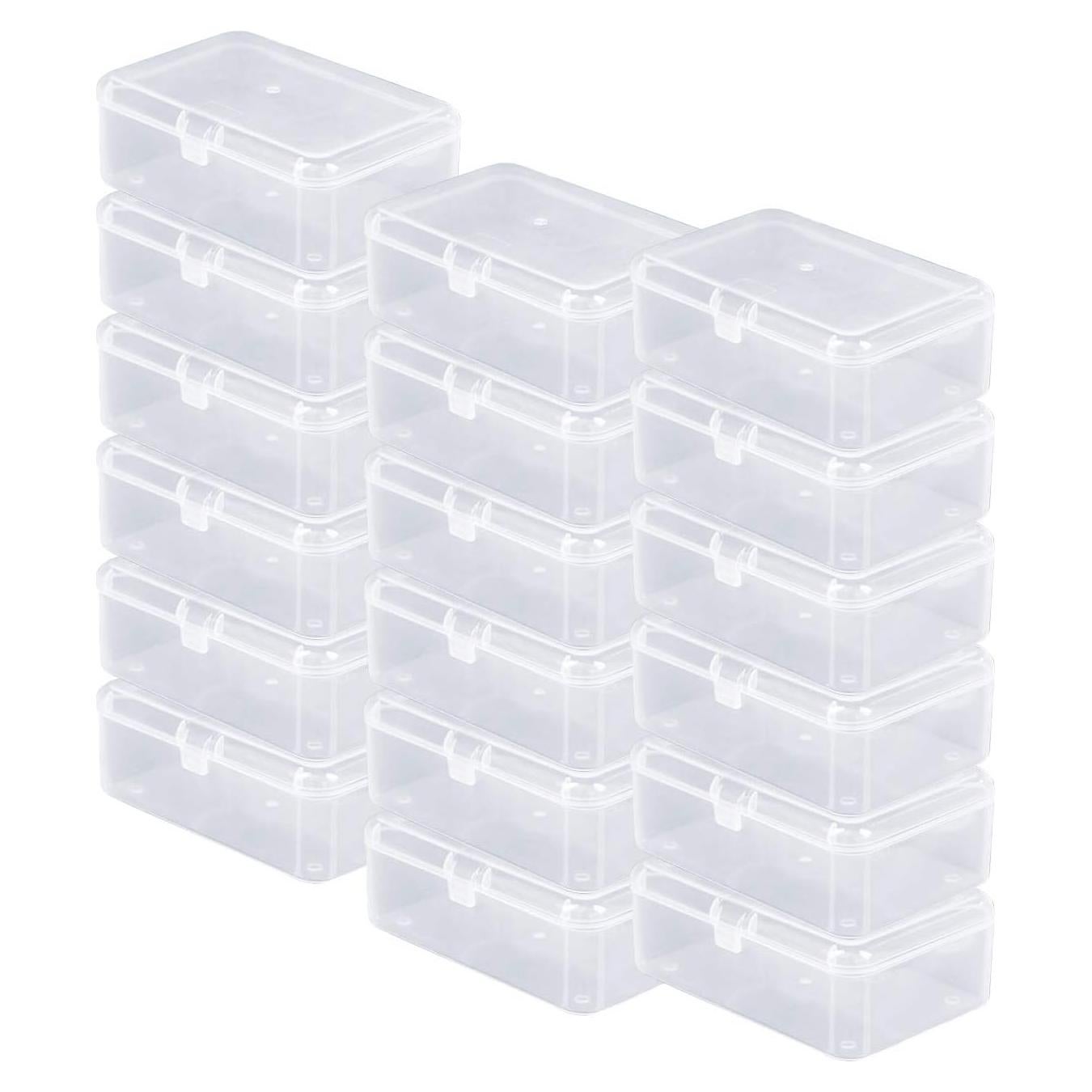 Rocutus 24 Contenedores Plástico Transparente con Tapa Bisagra