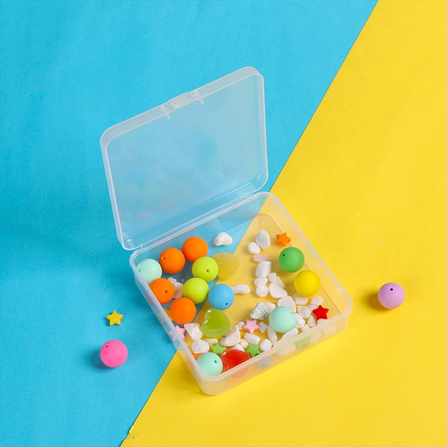 Rocutus 24 Contenedores Plástico Transparente con Tapa Bisagra