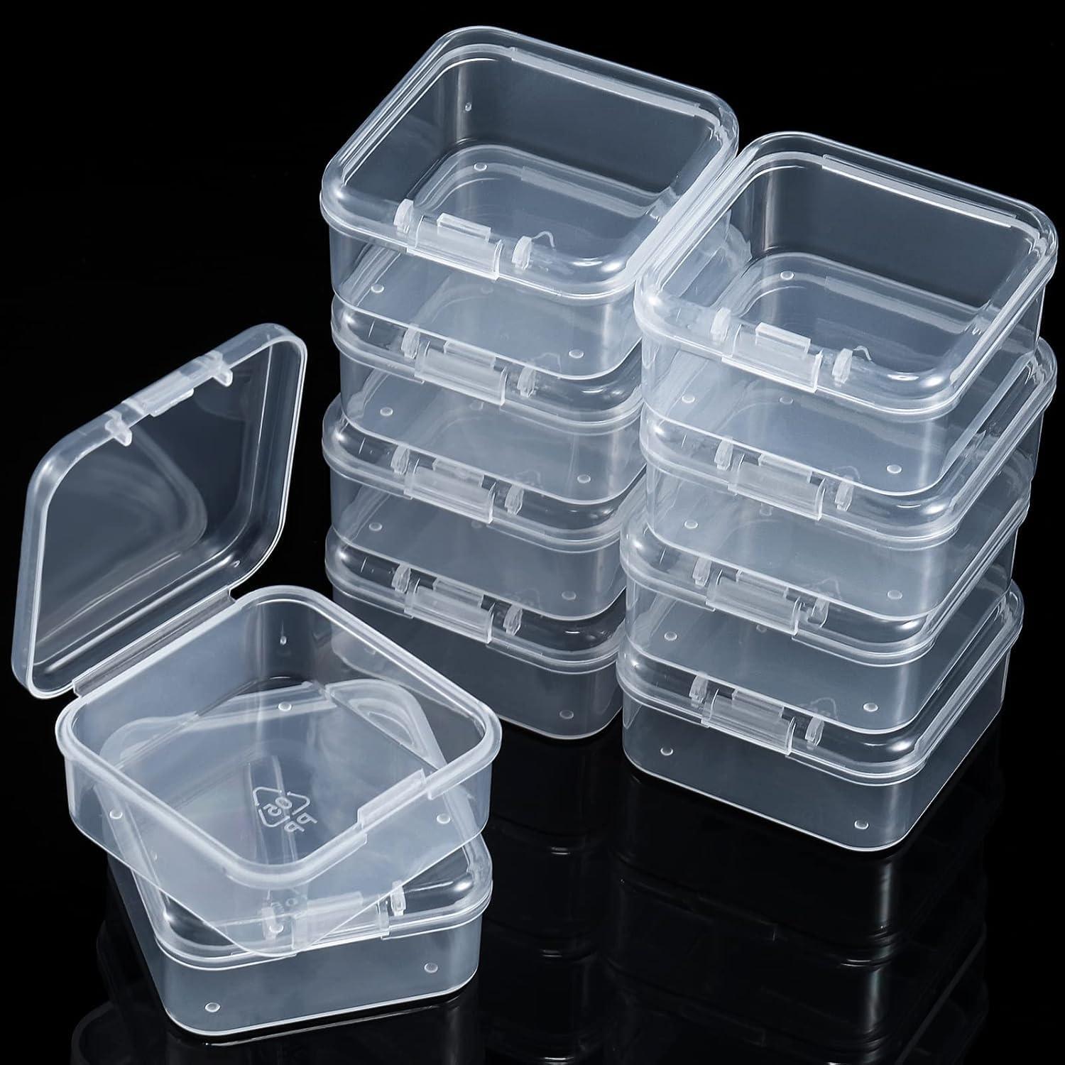 Paquete de 4 cajas de almacenamiento plástico transparente 4.3x4.3cm