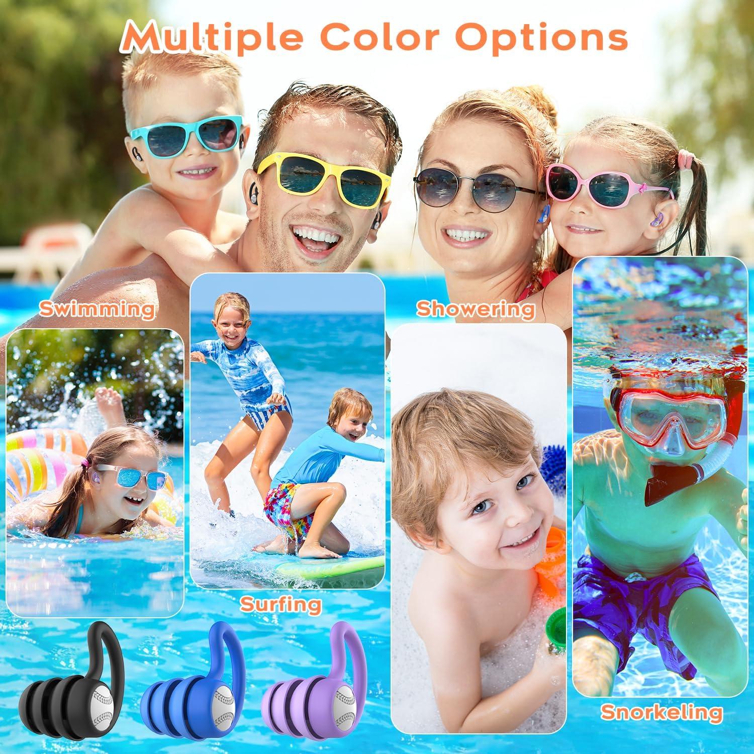 Tapones para Oídos WLSCTY Silicona Niños 3 Pares Impermeables