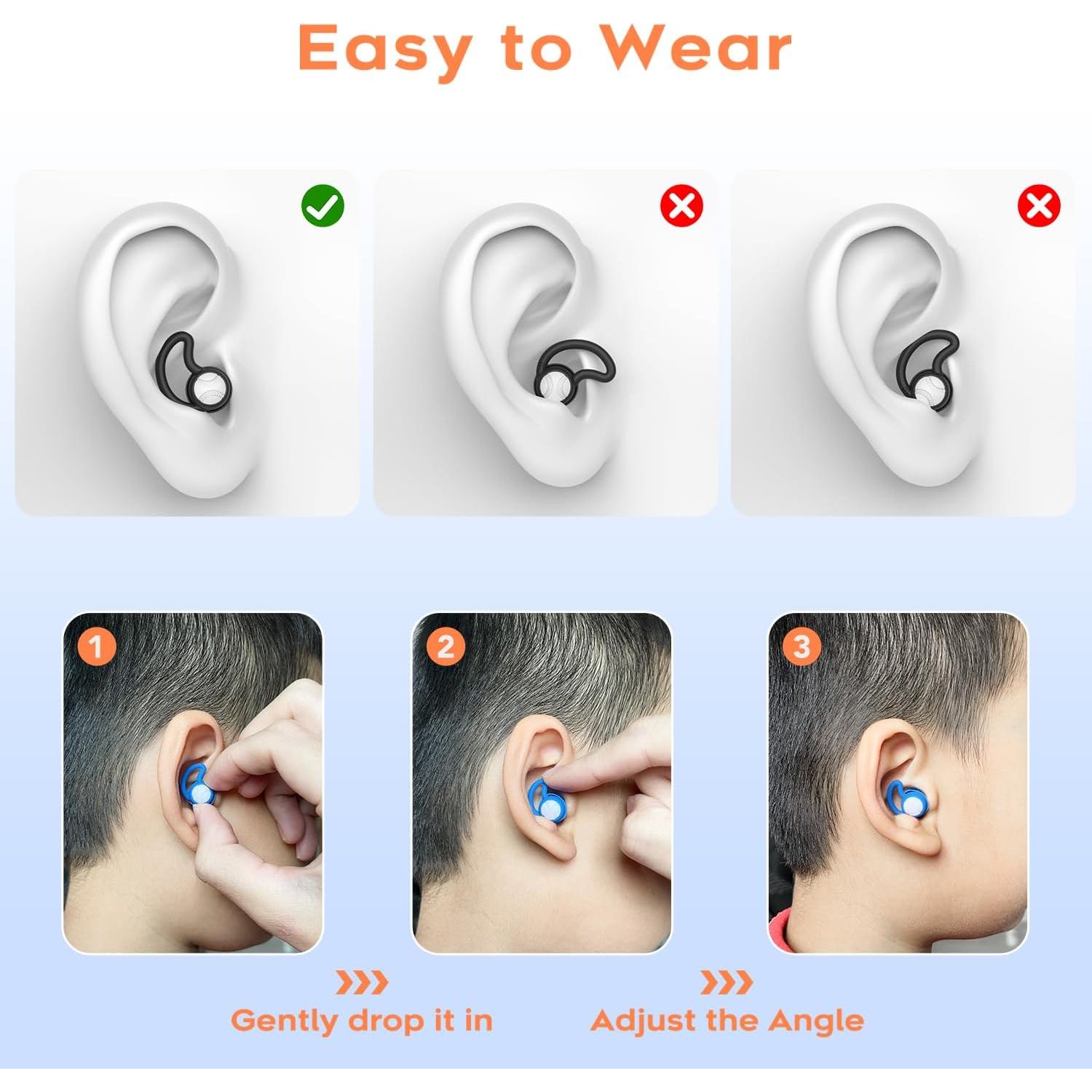 Tapones para Oídos WLSCTY Silicona Niños 3 Pares Impermeables