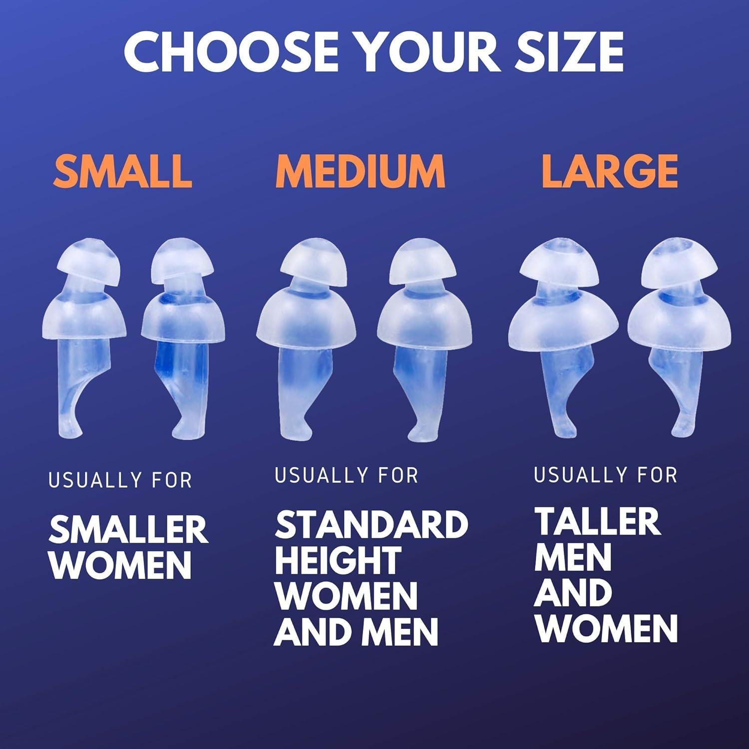 Tapones para oídos LaloLab | 1 par grande | Reducción de ruido 28 dB