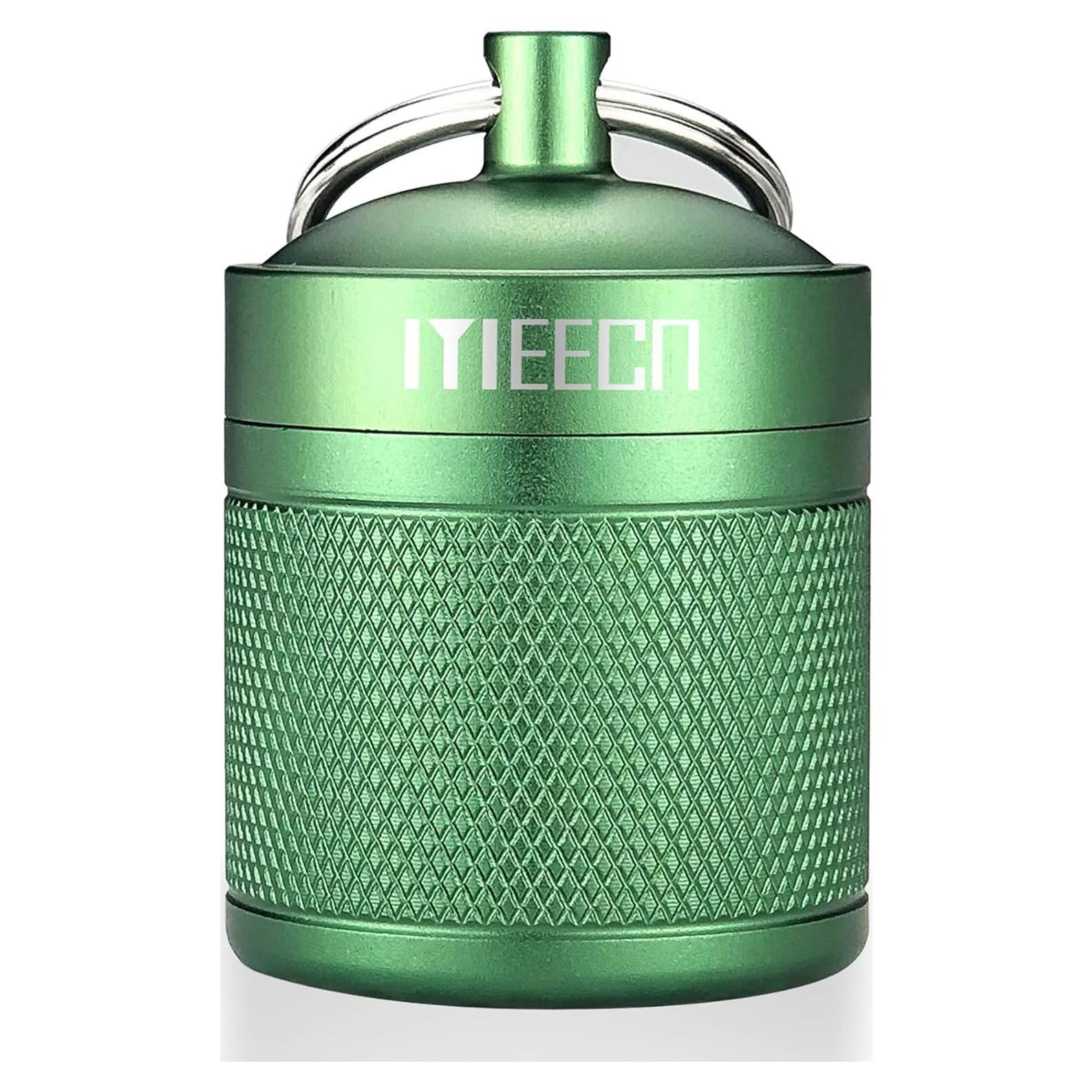 Portapíldoras de Aluminio MEECN Verde Impermeable 1.6x5.08cm