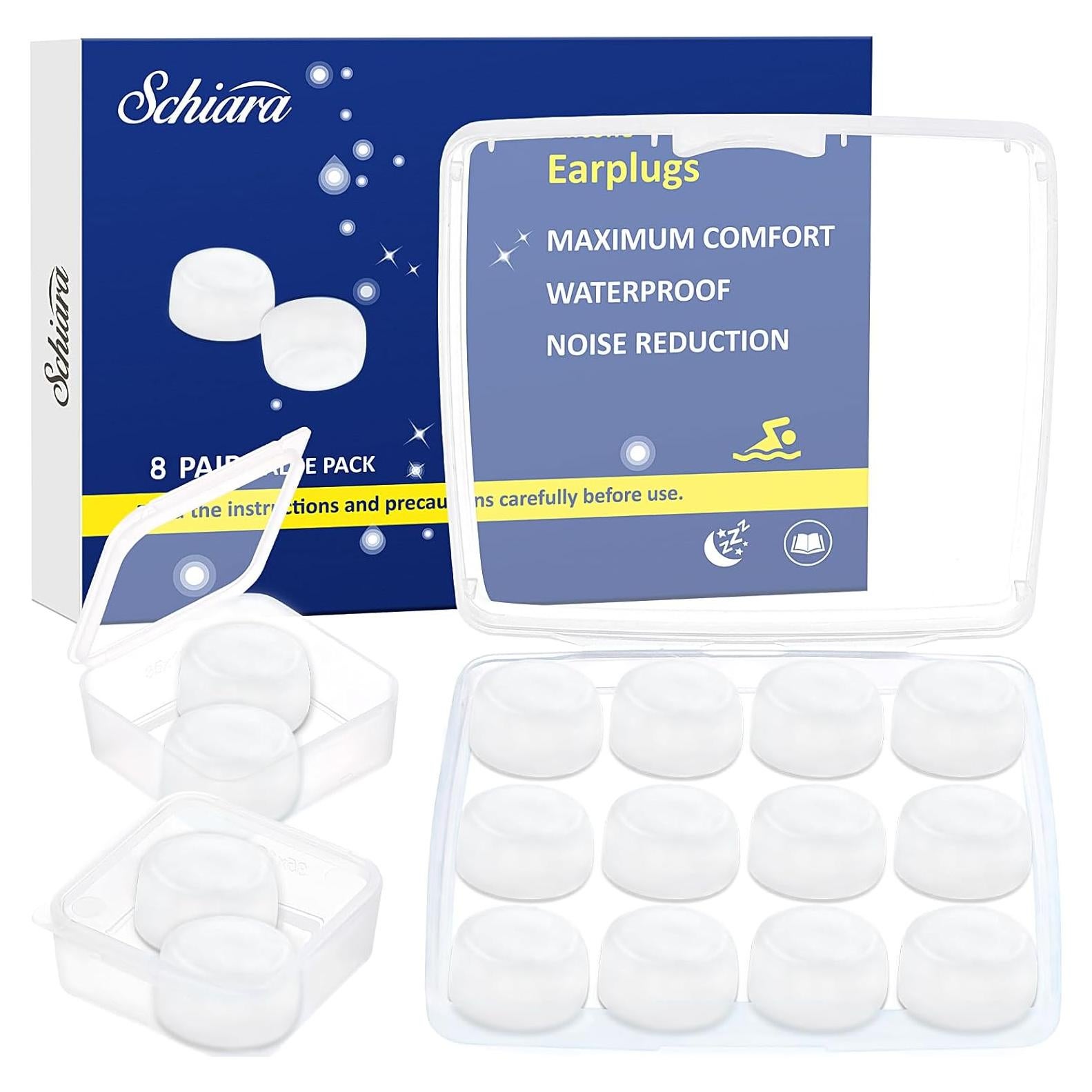 Tapones para oídos Schiara de silicona moldeables 16 piezas