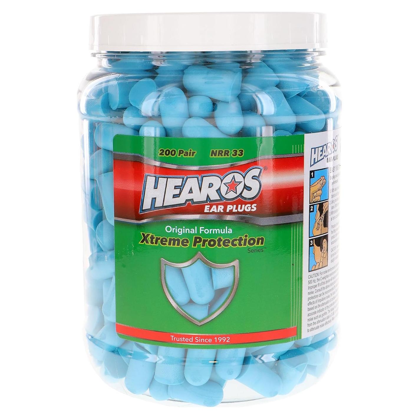 Tapones para Oídos HEAROS Xtreme 33dB NRR 200 Pares Azul