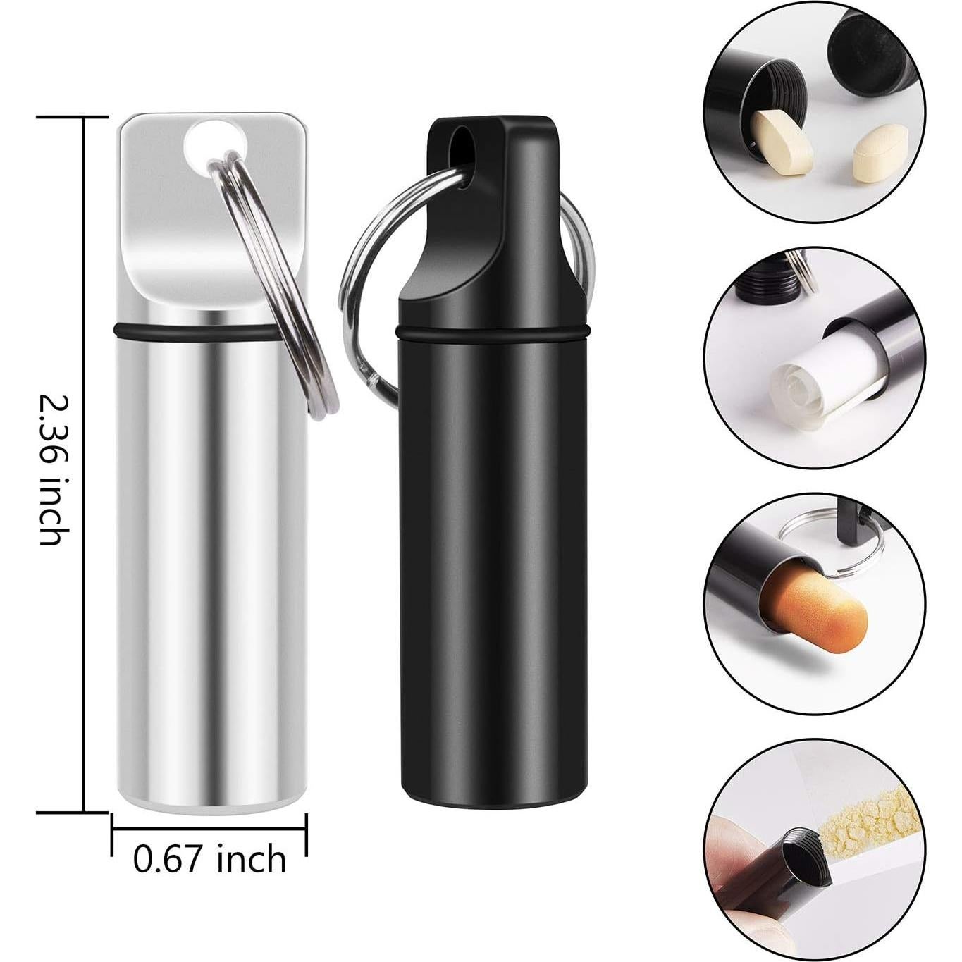 Organizador de Pastillas Portátil Oupex - 2 Cajas Aluminio a Prueba de Agua