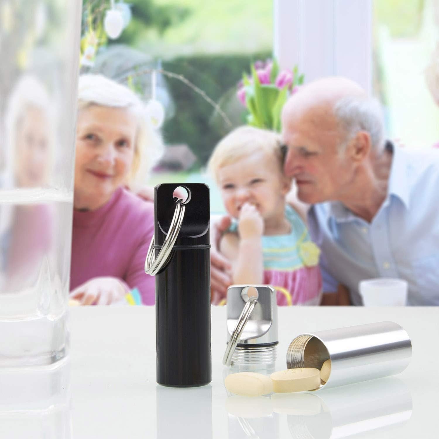 Organizador de Pastillas Portátil Oupex - 2 Cajas Aluminio a Prueba de Agua