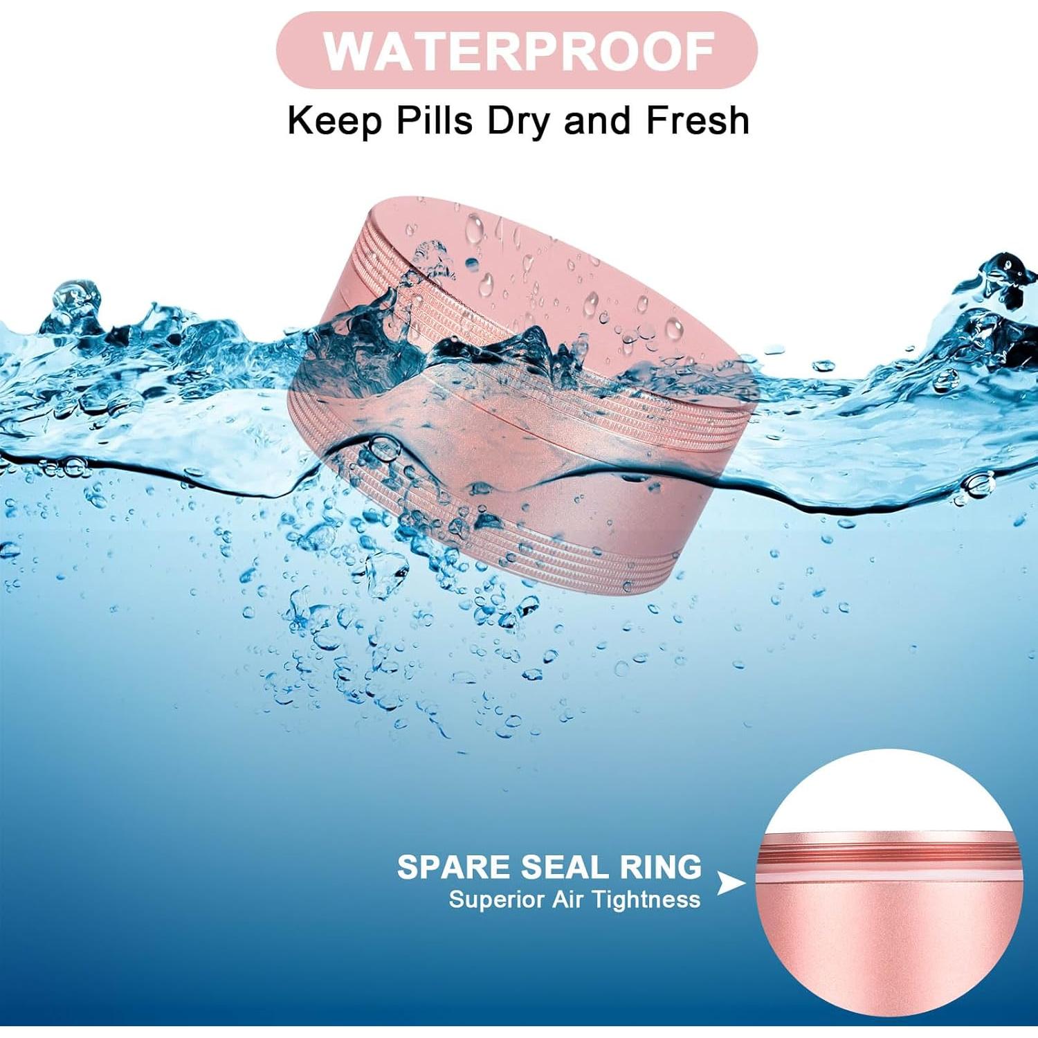 Caja de Pastillas Portátil SOBAHIDO Metal Impermeable 30ml