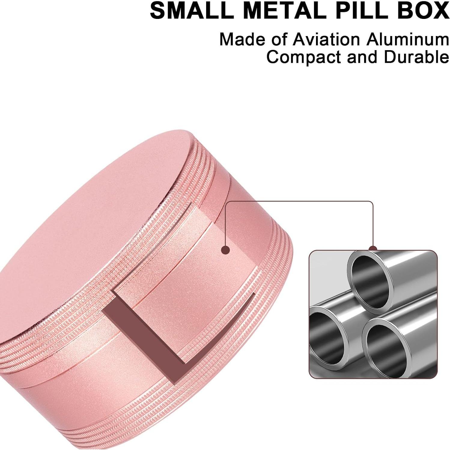 Caja de Pastillas Portátil SOBAHIDO Metal Impermeable 30ml