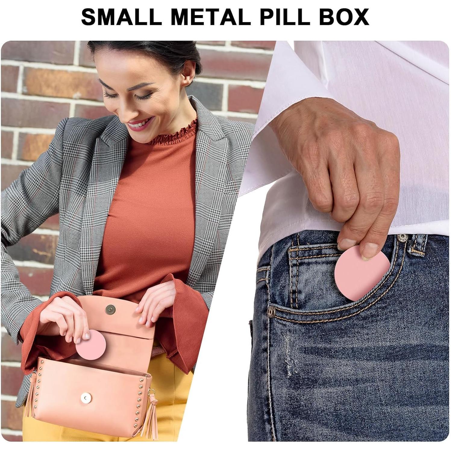 Caja de Pastillas Portátil SOBAHIDO Metal Impermeable 30ml