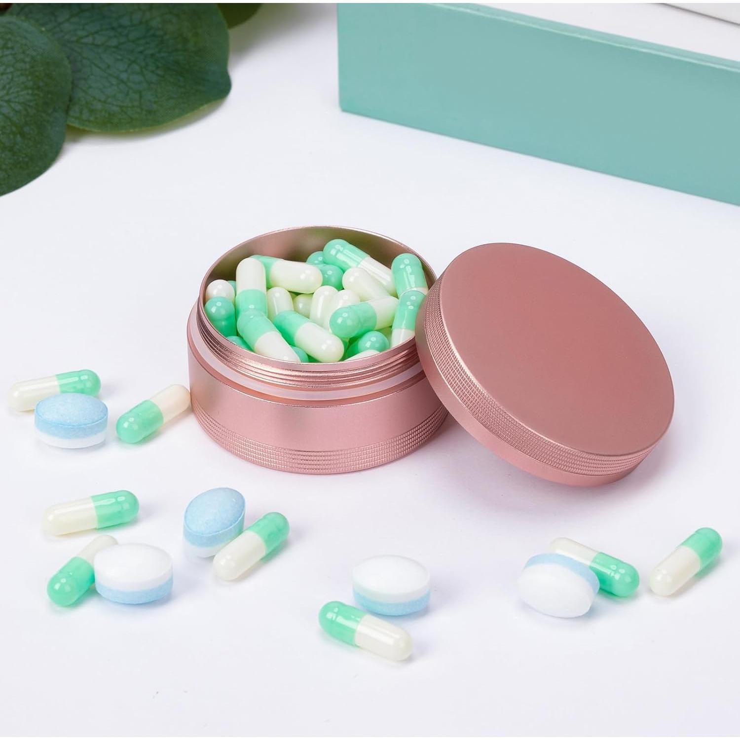 Caja de Pastillas Portátil SOBAHIDO Metal Impermeable 30ml