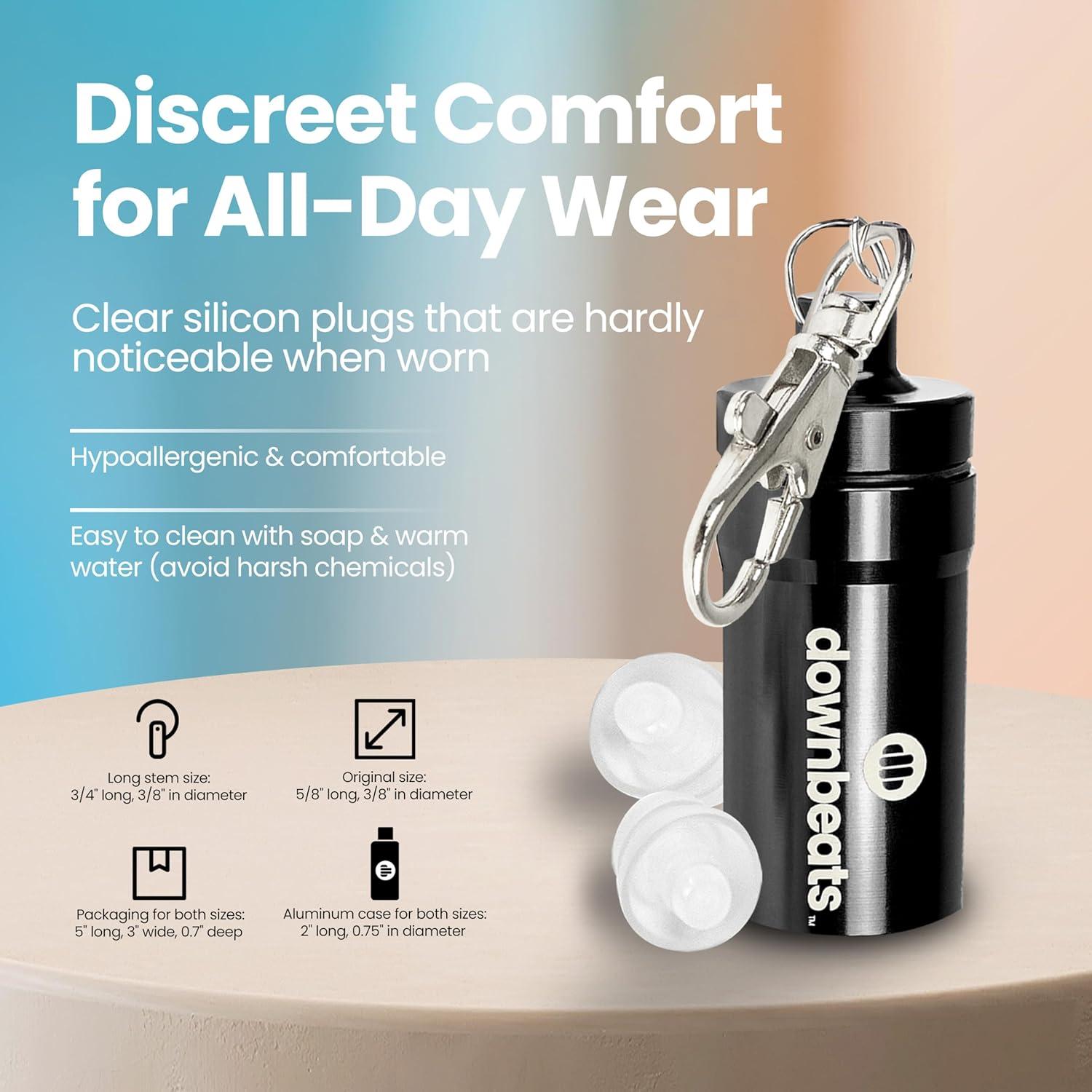 Tapones para oídos DownBeats alta fidelidad con estuche aluminio