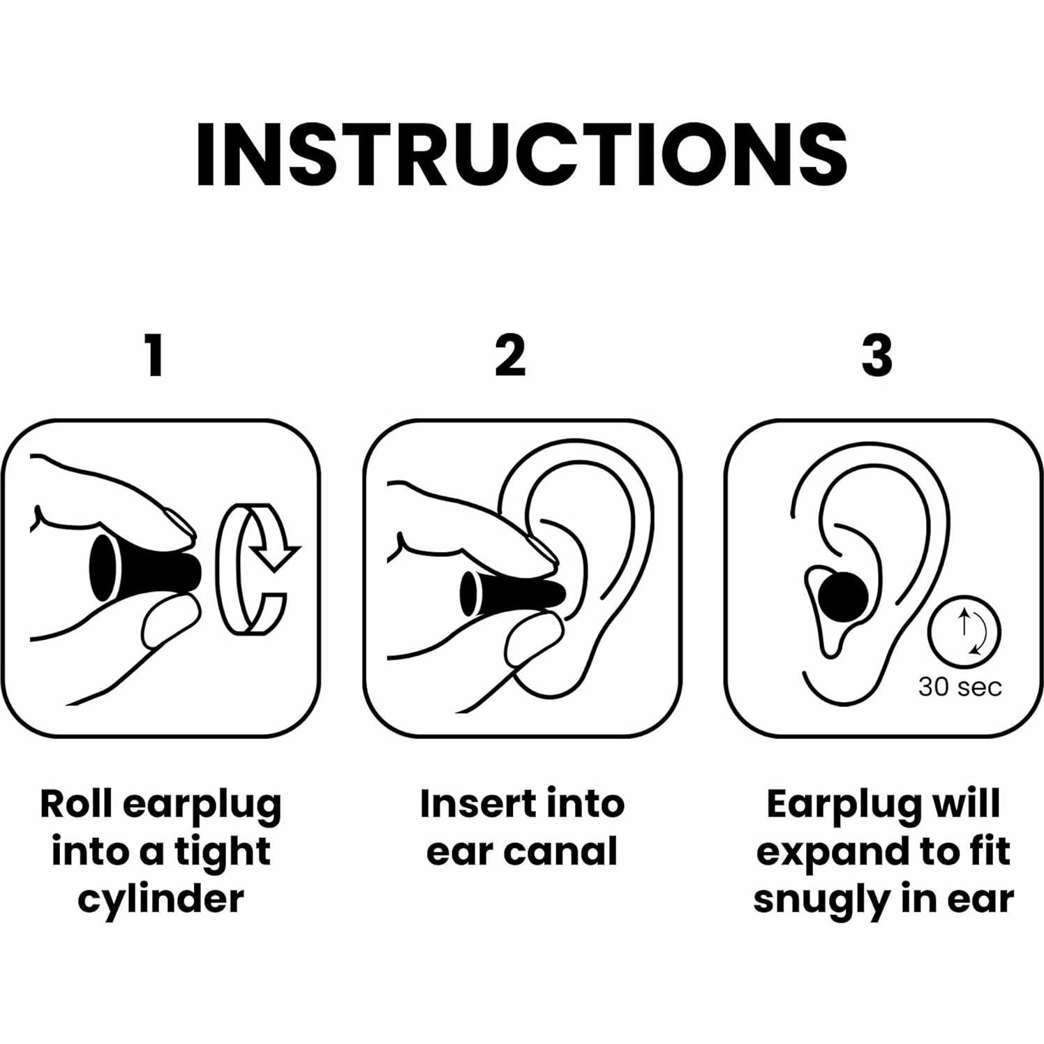 Tapones para Oídos SnoozePlugs Ultra Suaves 60 Pares 33dB