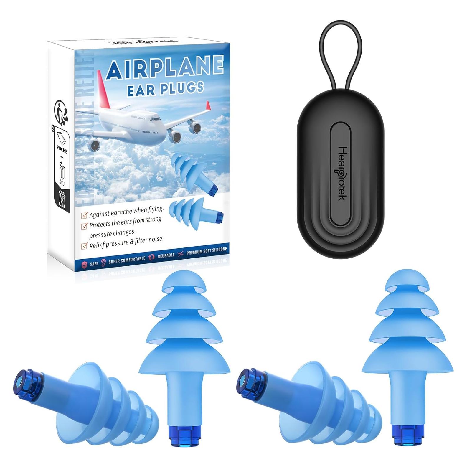 Tapones para Oídos Hearprotek Azul, Alivio Presión Avión