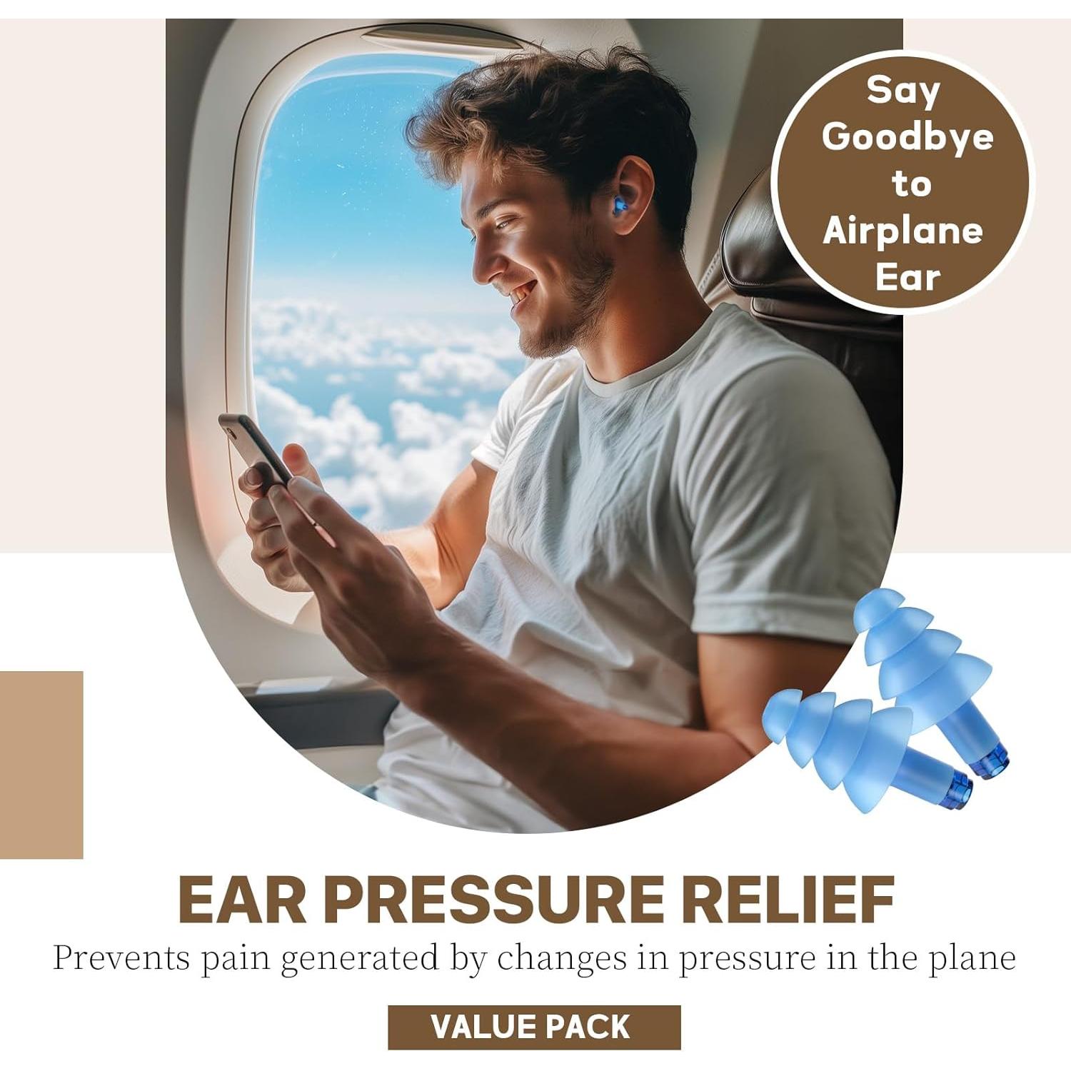 Tapones para Oídos Hearprotek Azul, Alivio Presión Avión