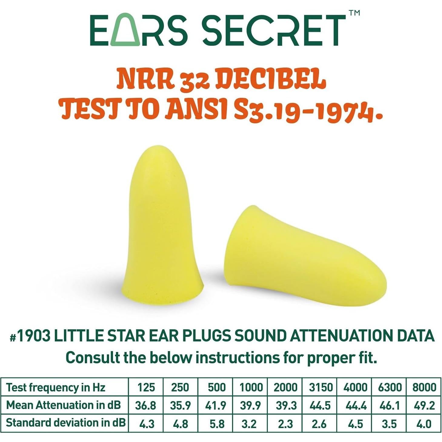 Tapones para oídos EARS SECRET Little Star 25 pares 37dB