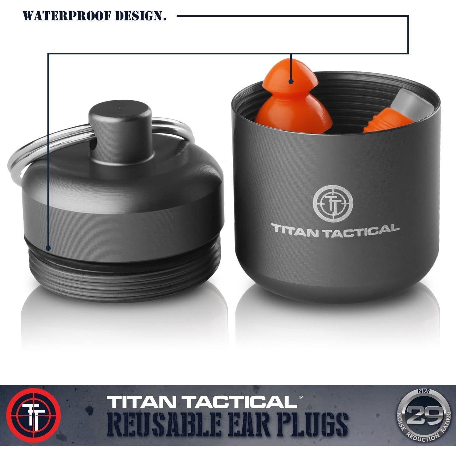 Tapones de oído Titan Tactical 29NRR con filtro removible