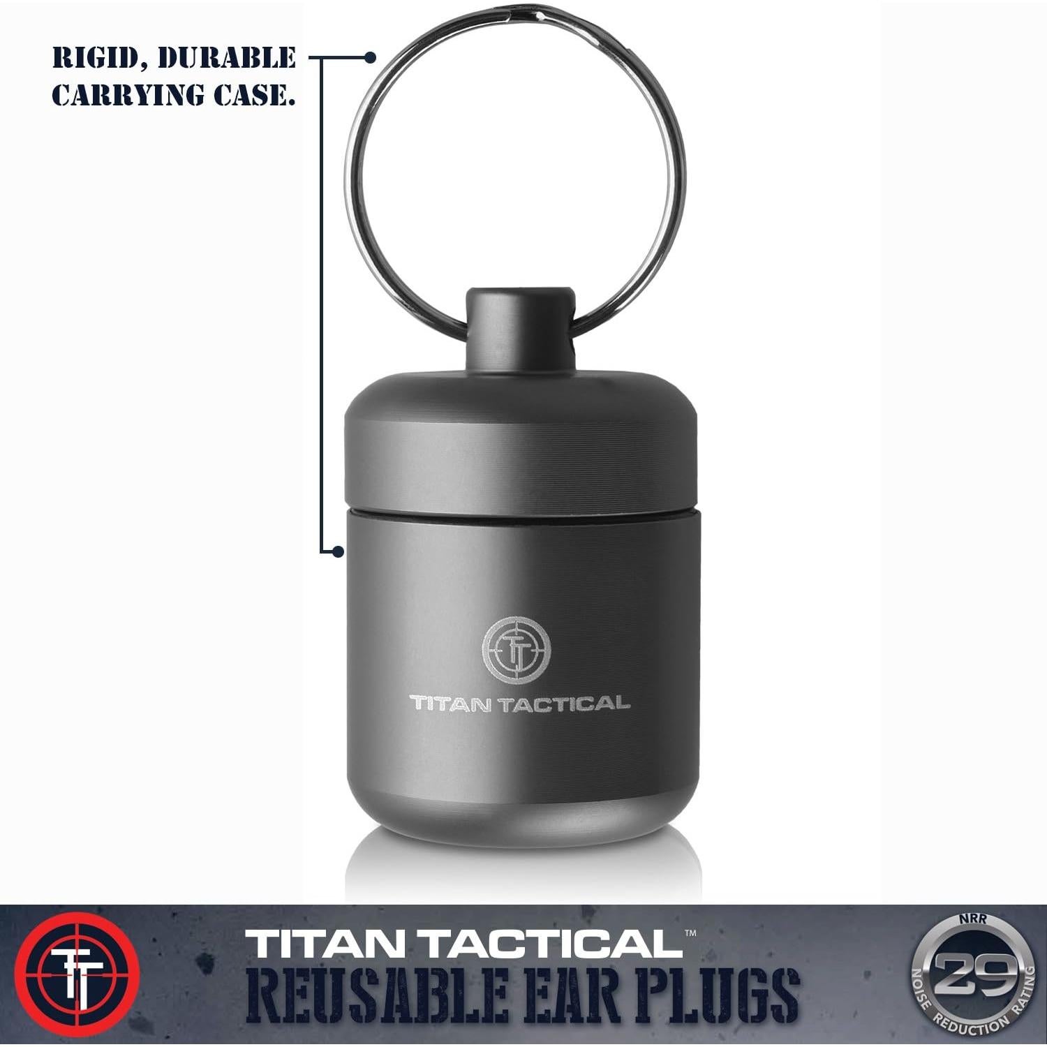 Tapones de oído Titan Tactical 29NRR con filtro removible