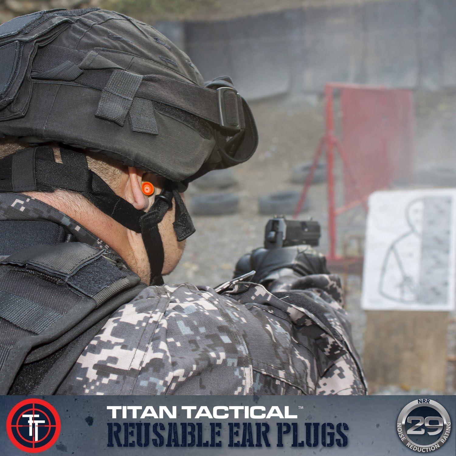Tapones de oído Titan Tactical 29NRR con filtro removible