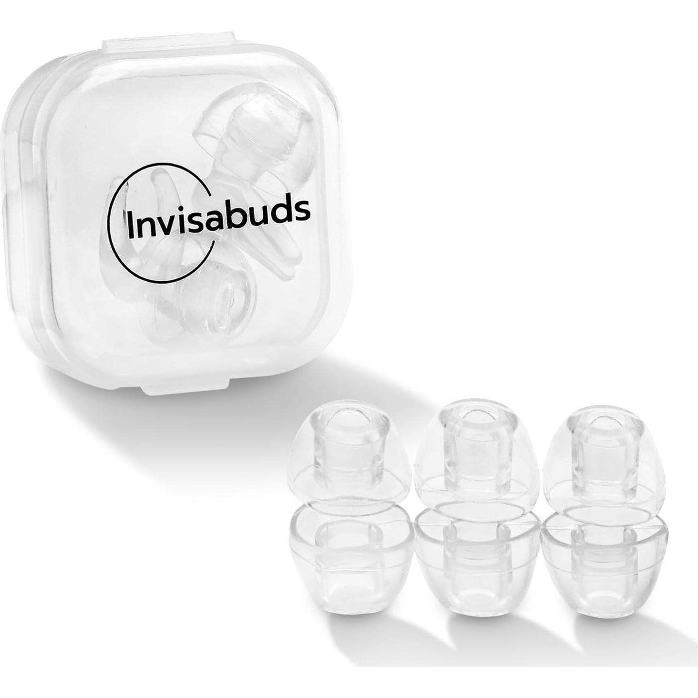 Tapones para oídos Invisabuds - Silicona flexible, 4 tamaños