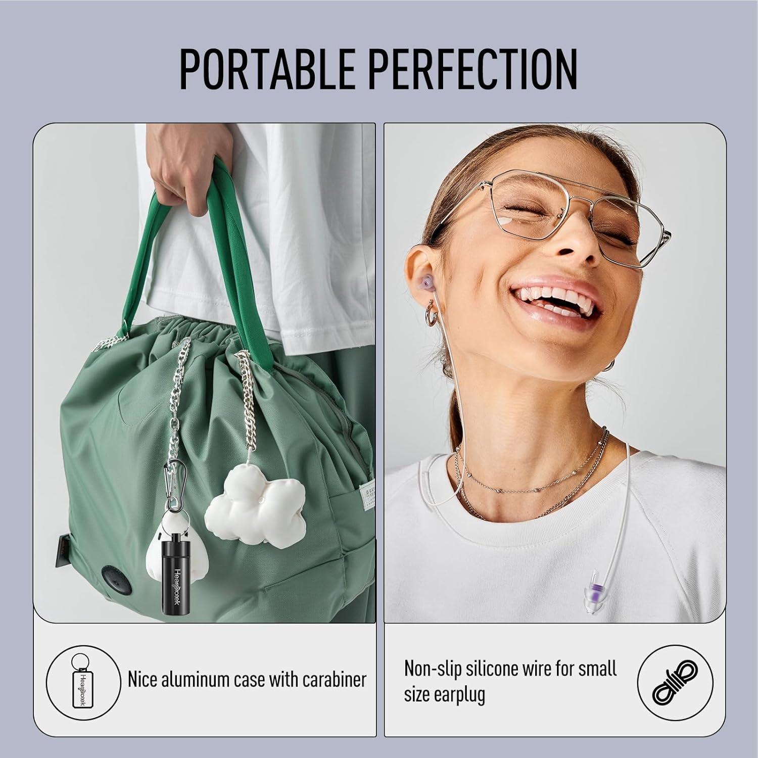 Tapones para oídos Hearprotek 2 pares 30dB y 32dB para dormir