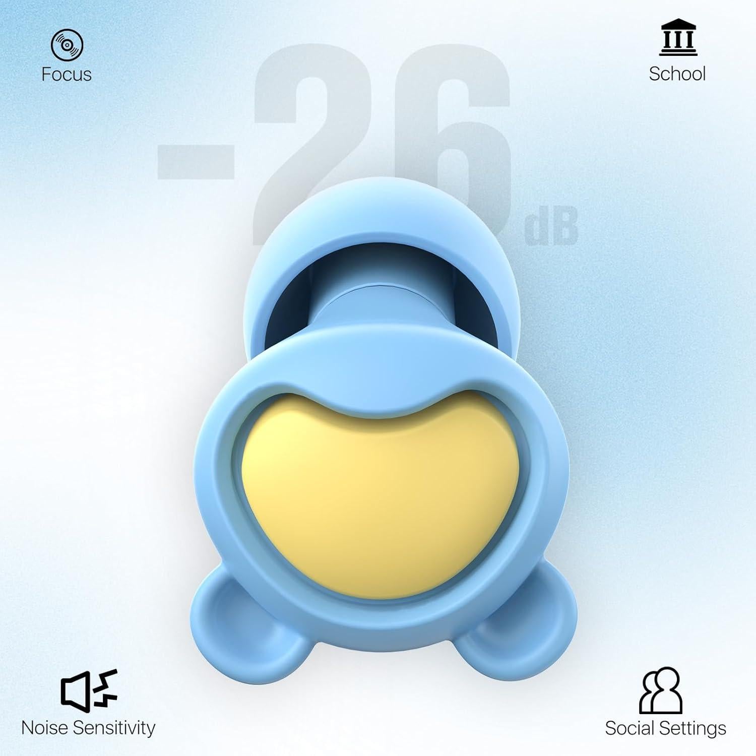 Tapones para Oídos Softvox F24 - Reducción 26dB - Niños y Adultos