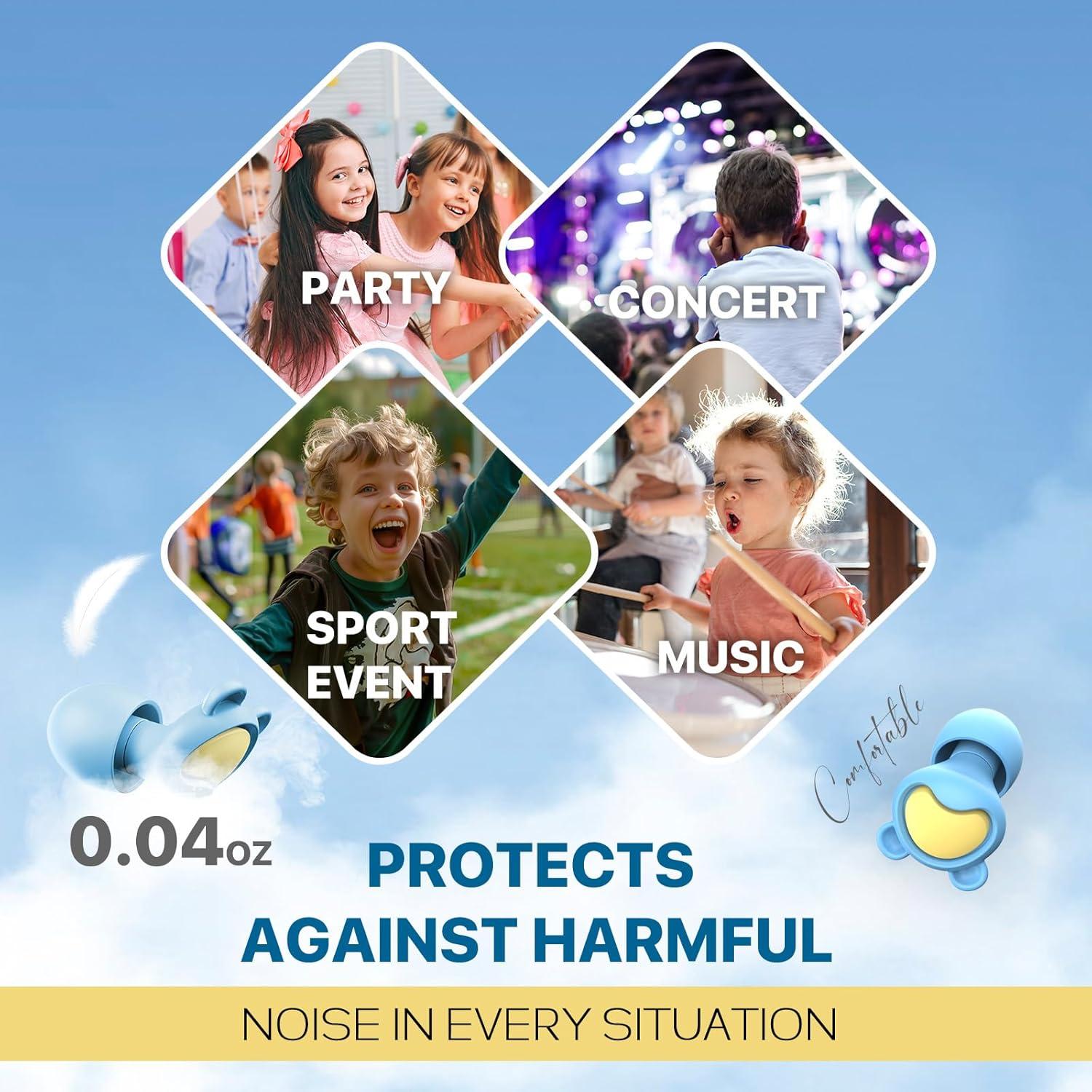 Tapones para Oídos Softvox F24 - Reducción 26dB - Niños y Adultos