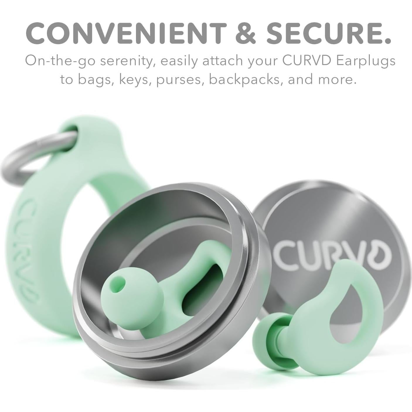 Tapones para Oídos CURVD con Cordón y Estuche Impermeable