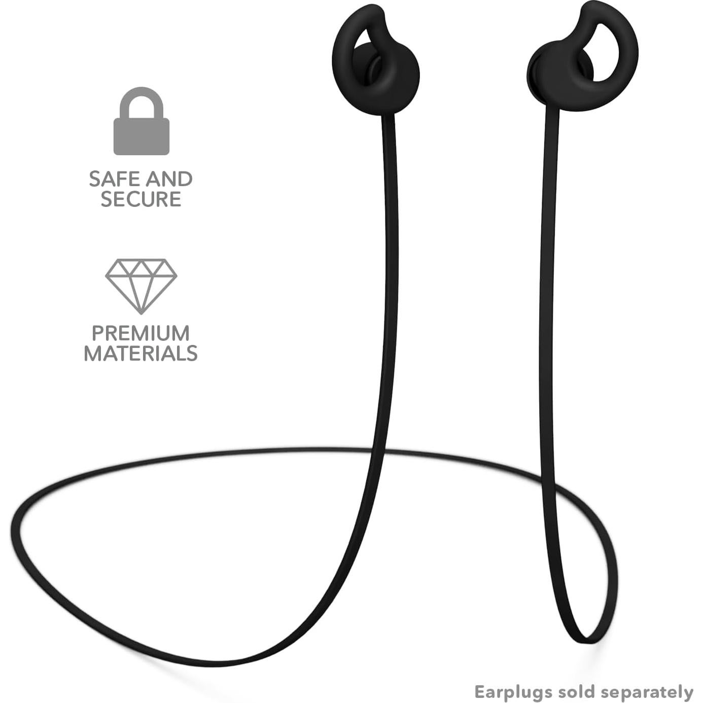 Cordón CURVD para Tapones de Oído de Silicona 66 cm Negro