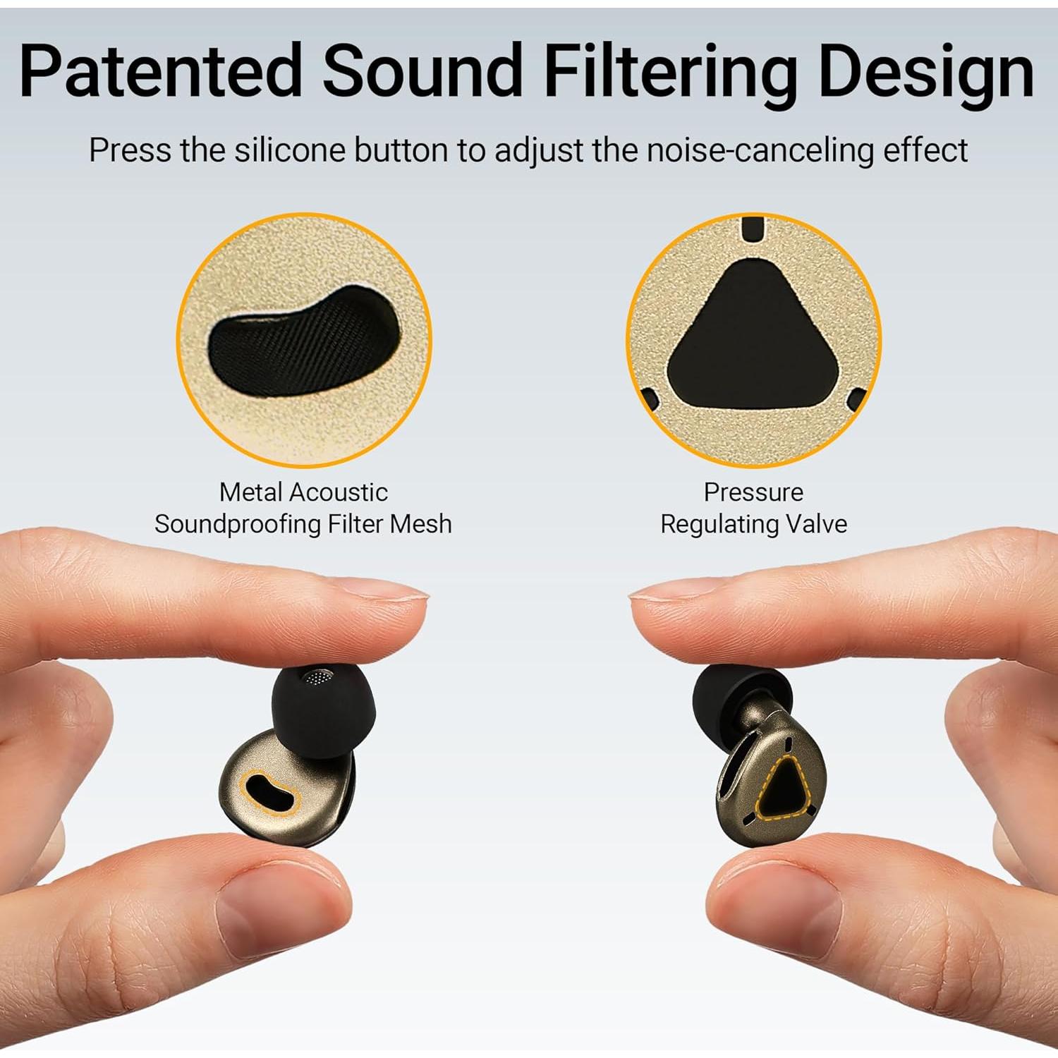 Tapones para Oídos Jerrunie 2025, Reutilizables, Ajustables, 4 Tamaños