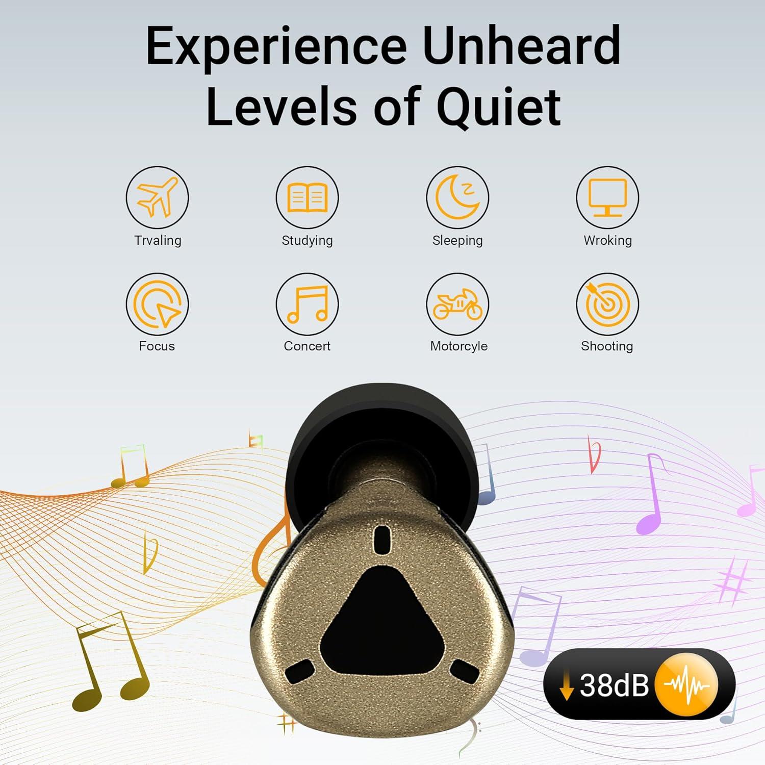 Tapones para Oídos Jerrunie 2025, Reutilizables, Ajustables, 4 Tamaños