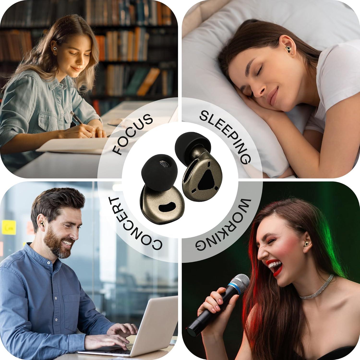 Tapones para Oídos Jerrunie 2025, Reutilizables, Ajustables, 4 Tamaños