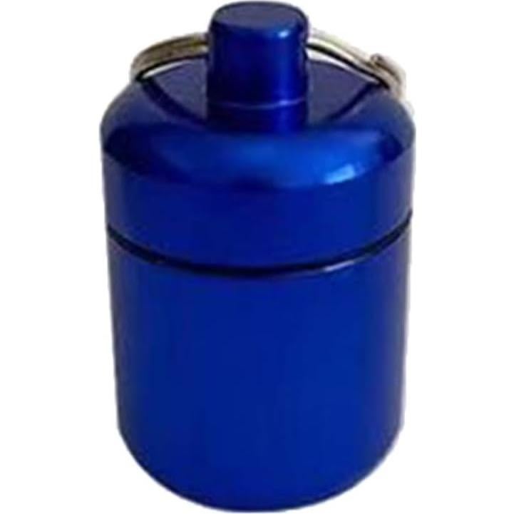Portable Aluminium Alloy Pill Organizer Earplugs Storage Case Waterproof Small Storage Container, Blue