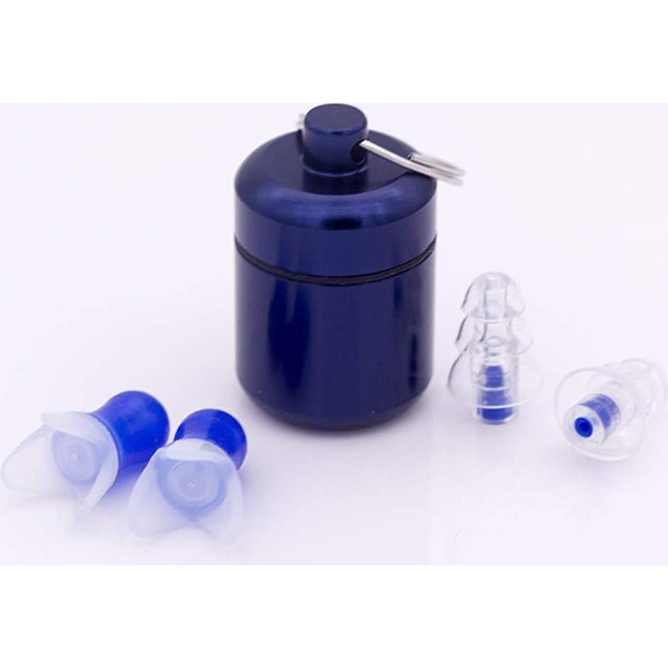 Portable Aluminium Alloy Pill Organizer Earplugs Storage Case Waterproof Small Storage Container, Blue