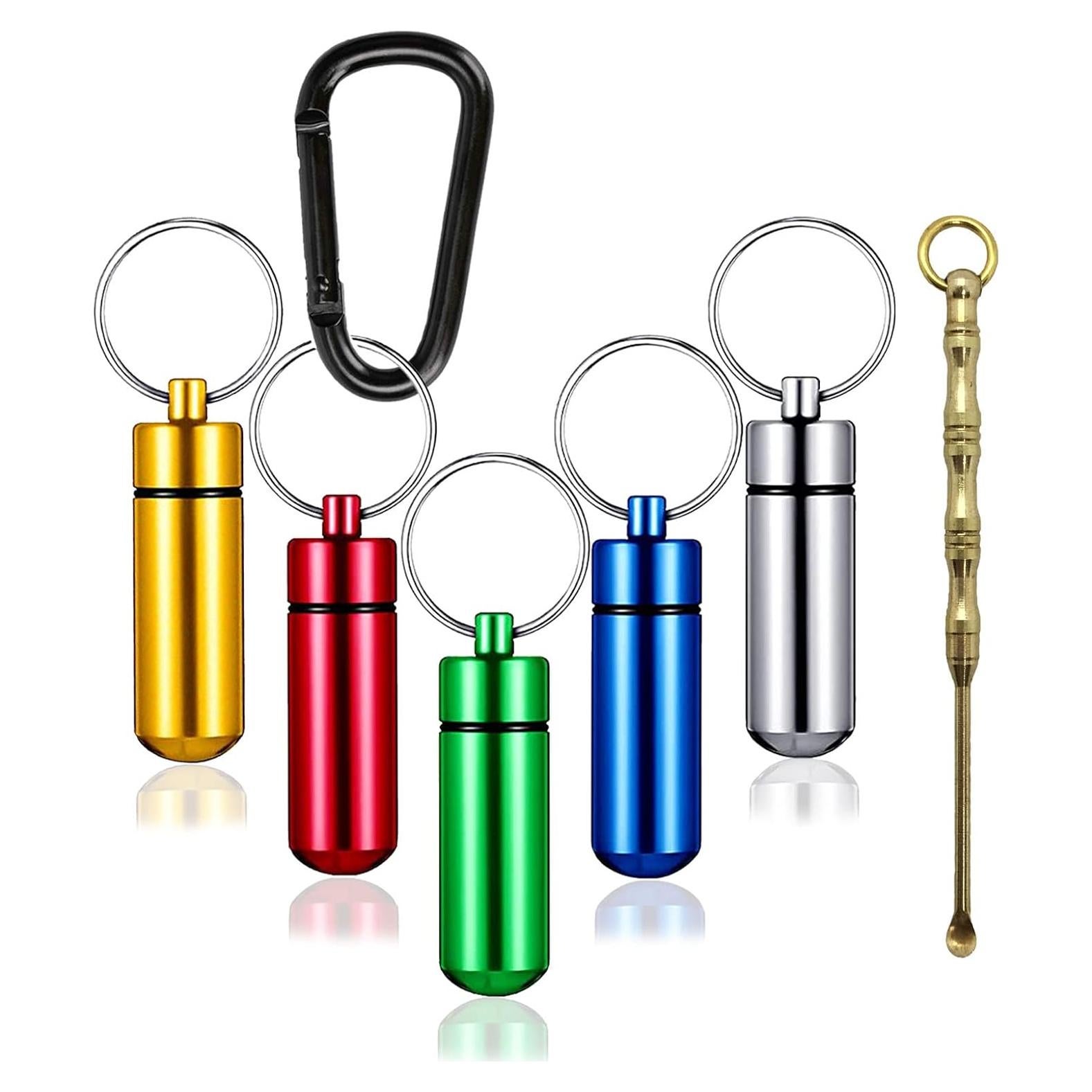 5 Mini Viales Metálicos Impermeables HASPOLIN para Medicamentos