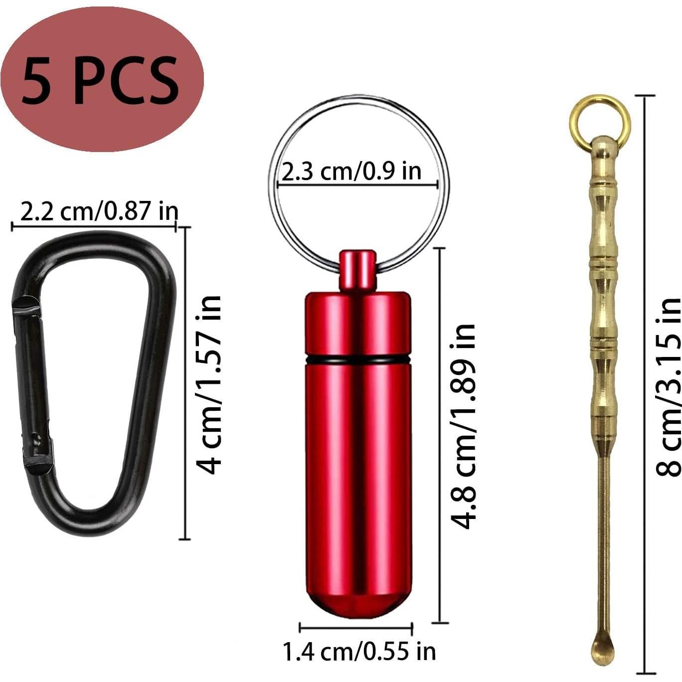 5 Mini Viales Metálicos Impermeables HASPOLIN para Medicamentos