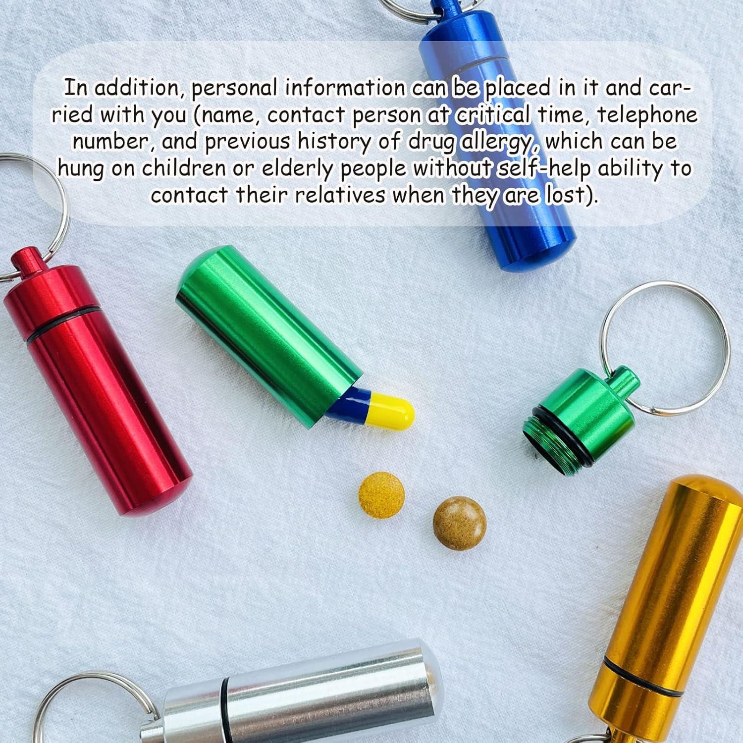 5 Mini Viales Metálicos Impermeables HASPOLIN para Medicamentos