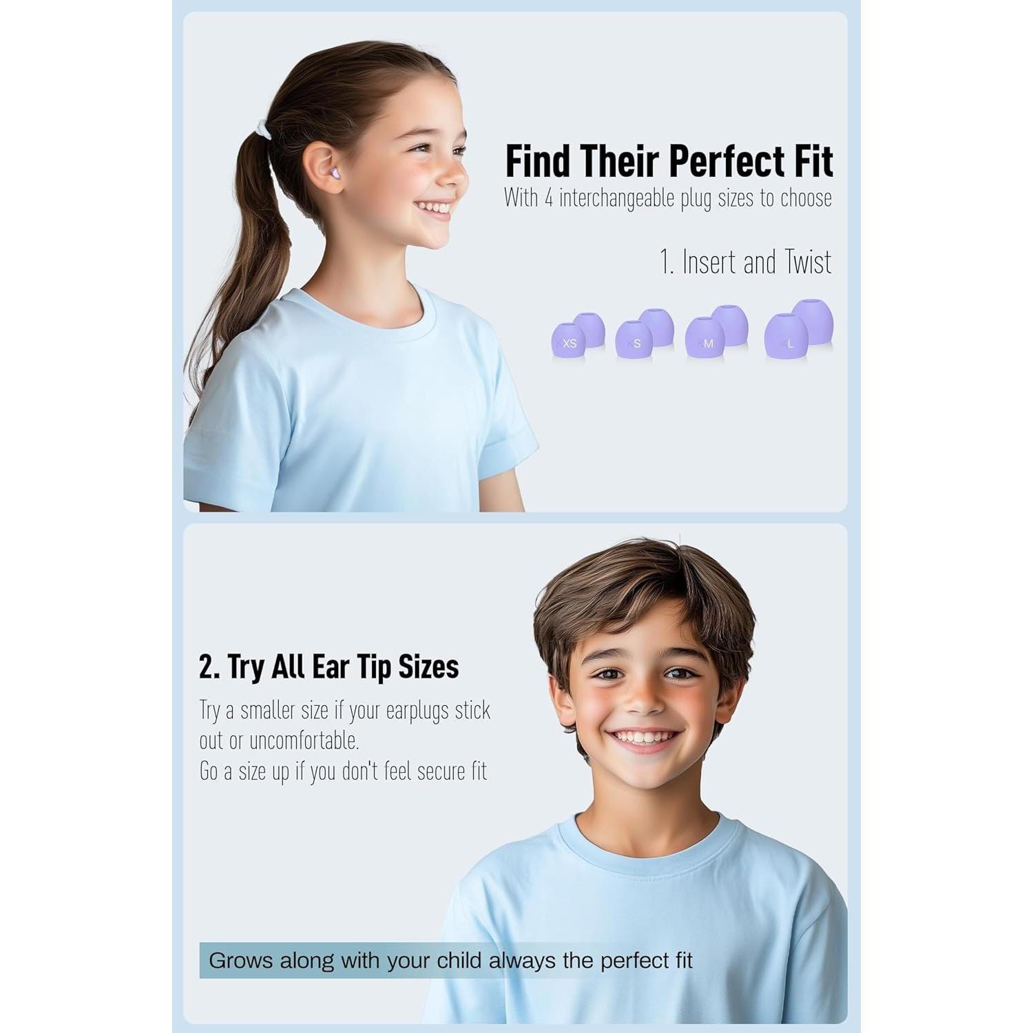 Tapones para Oídos Niños Softvox - Protección Auditiva 26dB