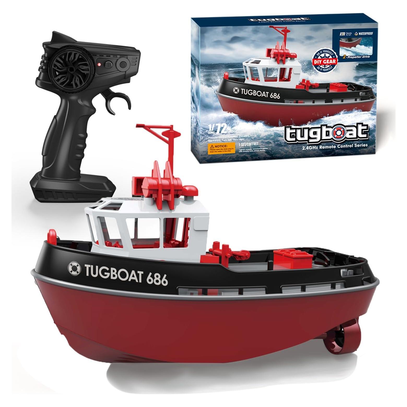 Barco RC Yoyoom Remolcador 1/72 con Luces LED y Alarma