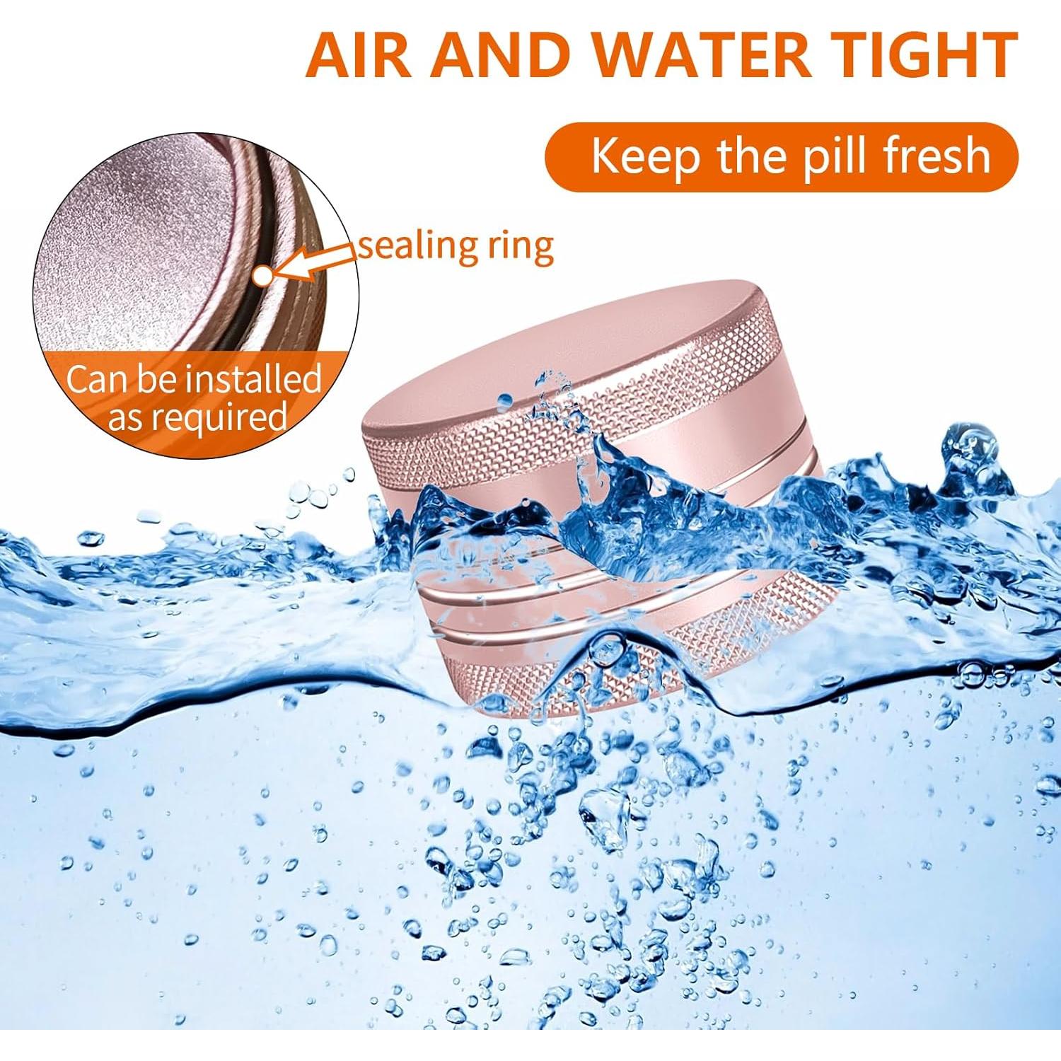 Caja de Pastillas Portátil Minlen Rosa y Oro Rosa 8cm