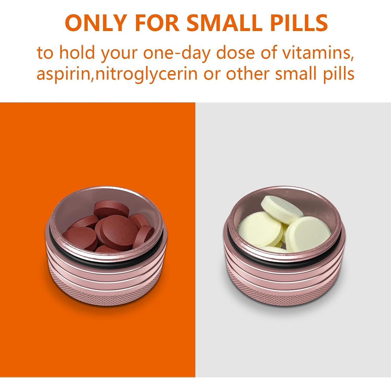 Caja de Pastillas Portátil Minlen Rosa y Oro Rosa 8cm