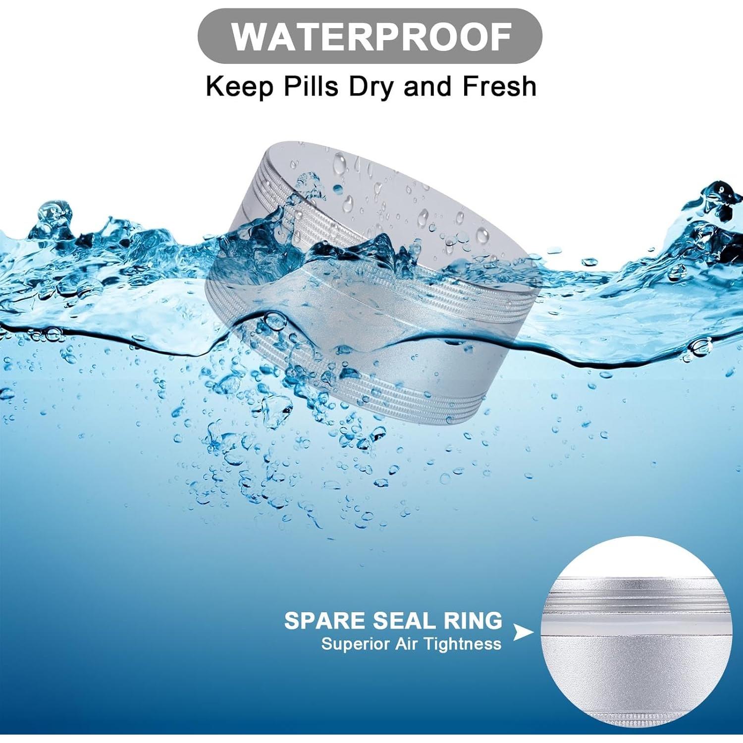 Estuche de Pastillas de Metal SOBAHIDO Mediano A Prueba de Agua