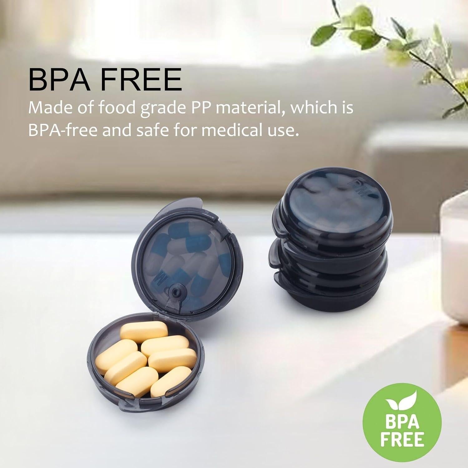 Estuche organizador de pastillas HUIKE - 6 piezas, doble capa, negro