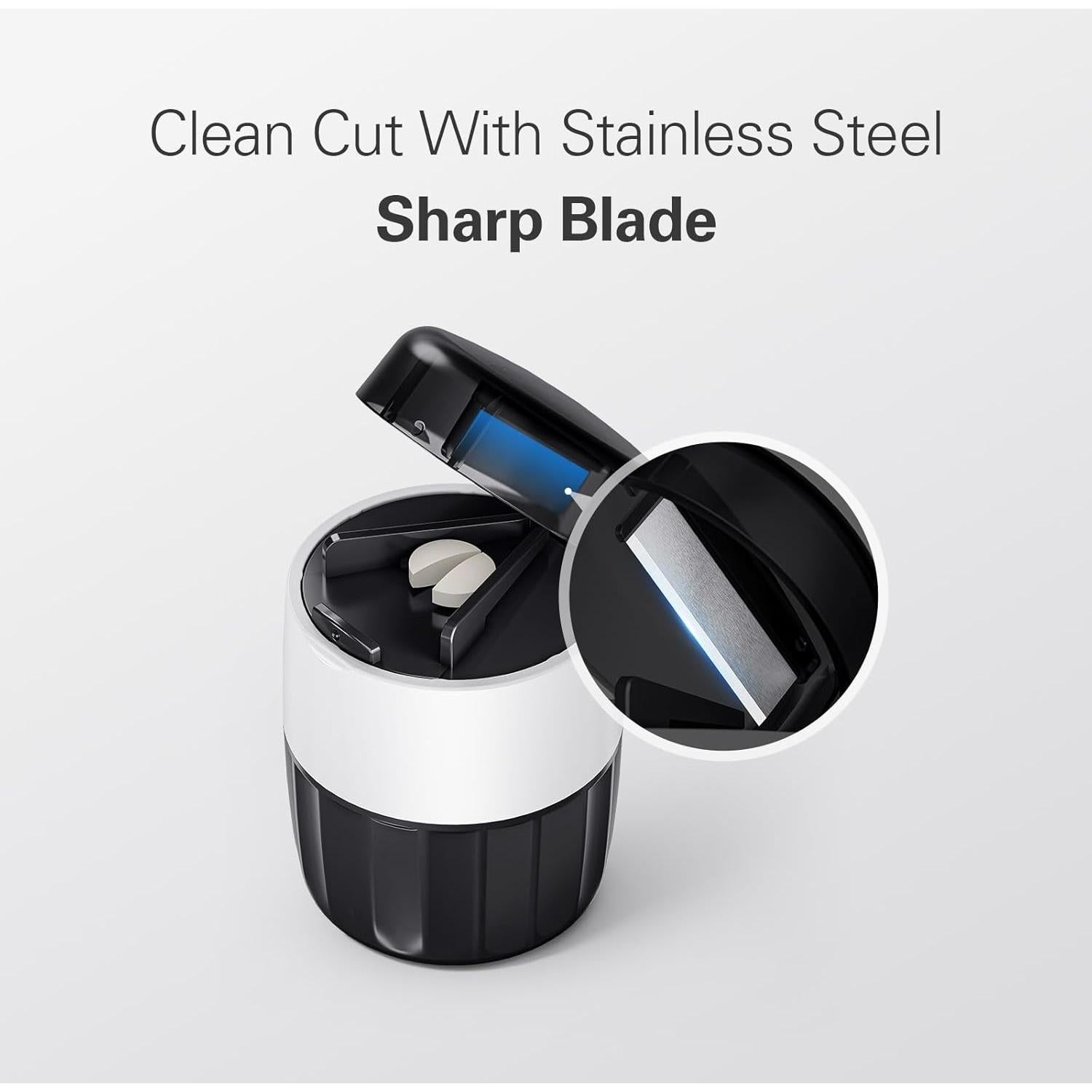 DEPAD Triturador y Cortador de Pastillas 3-en-1 con Almacenamiento