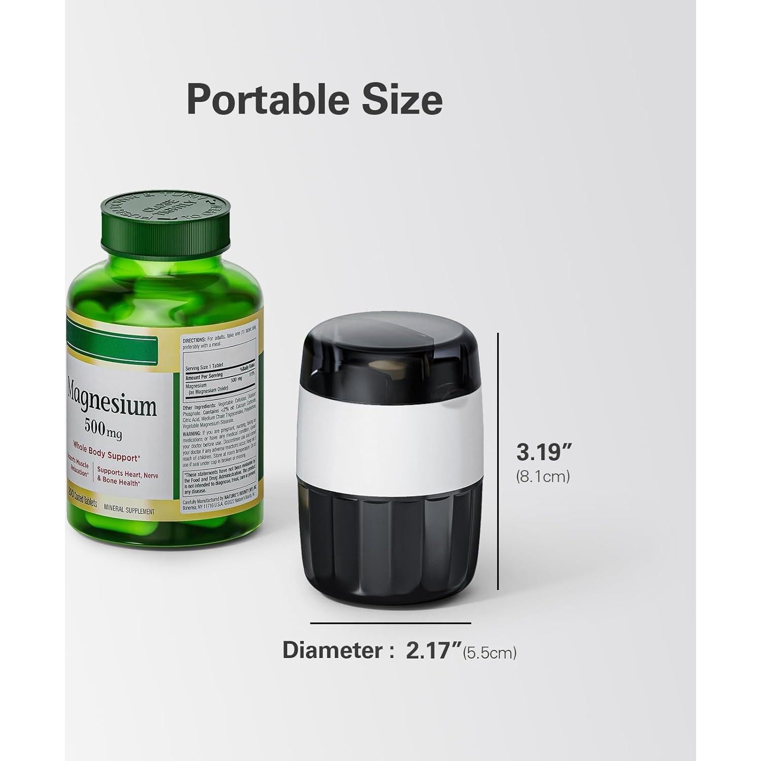 DEPAD Triturador y Cortador de Pastillas 3-en-1 con Almacenamiento