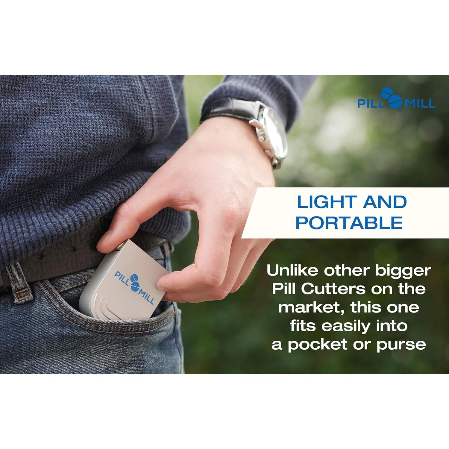Cortador de Pastillas Pill Mill con Caja - Ligero y Duradero