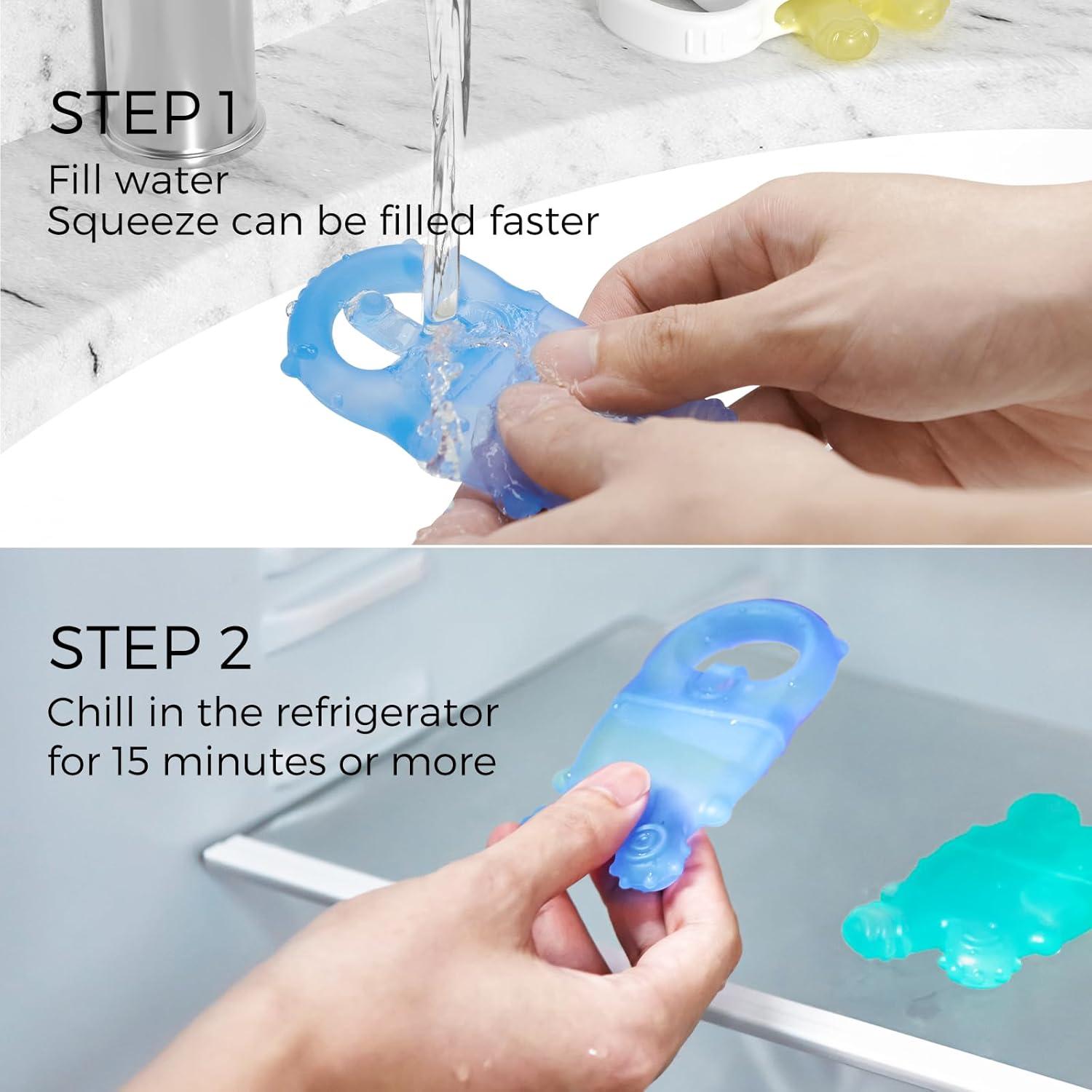 Mordedor Frío de Silicona Momcozy 2 Pcs Bebés 0-12 Meses