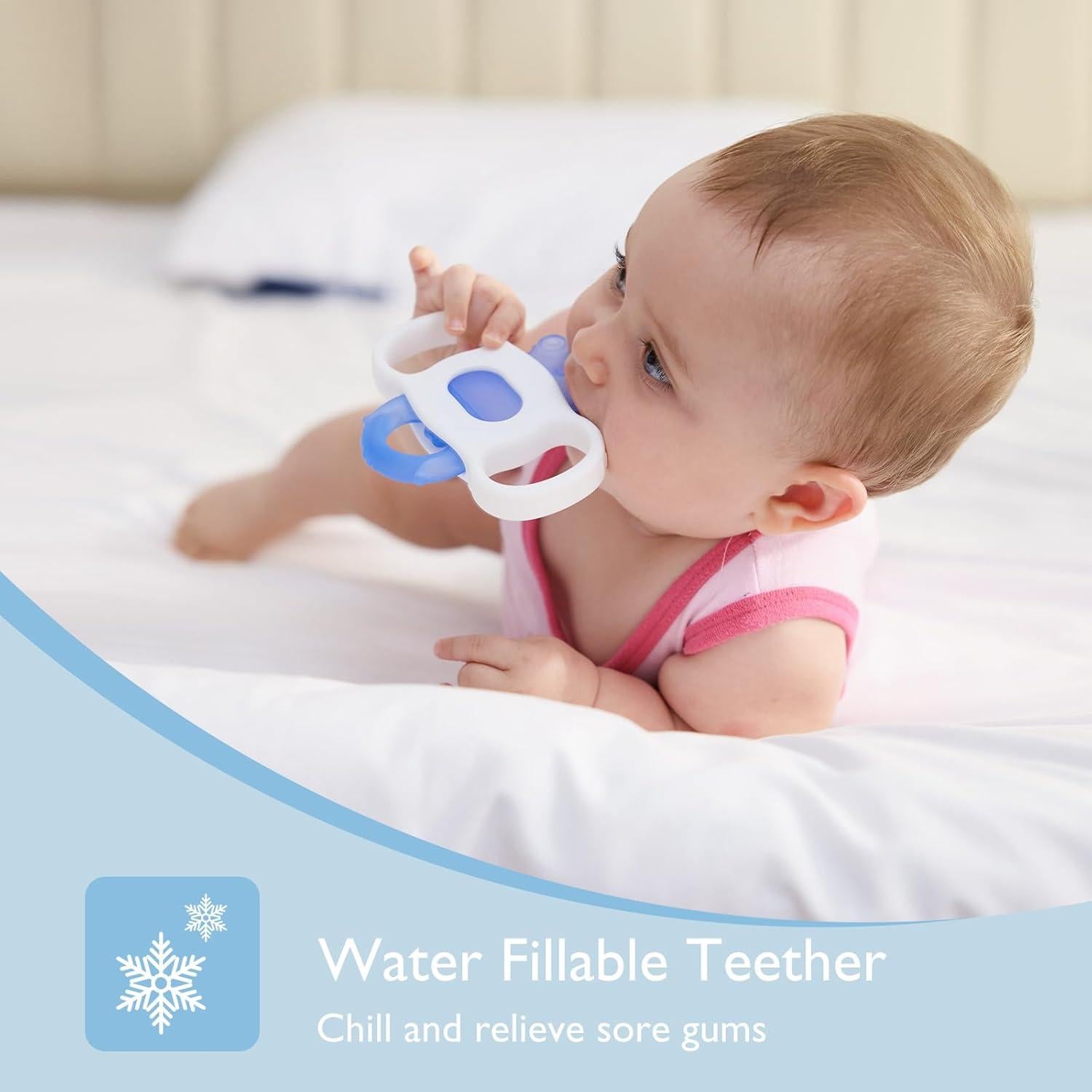 Mordedor Frío de Silicona Momcozy 2 Pcs Bebés 0-12 Meses